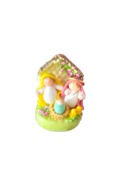 Mini pesebre con pollitos