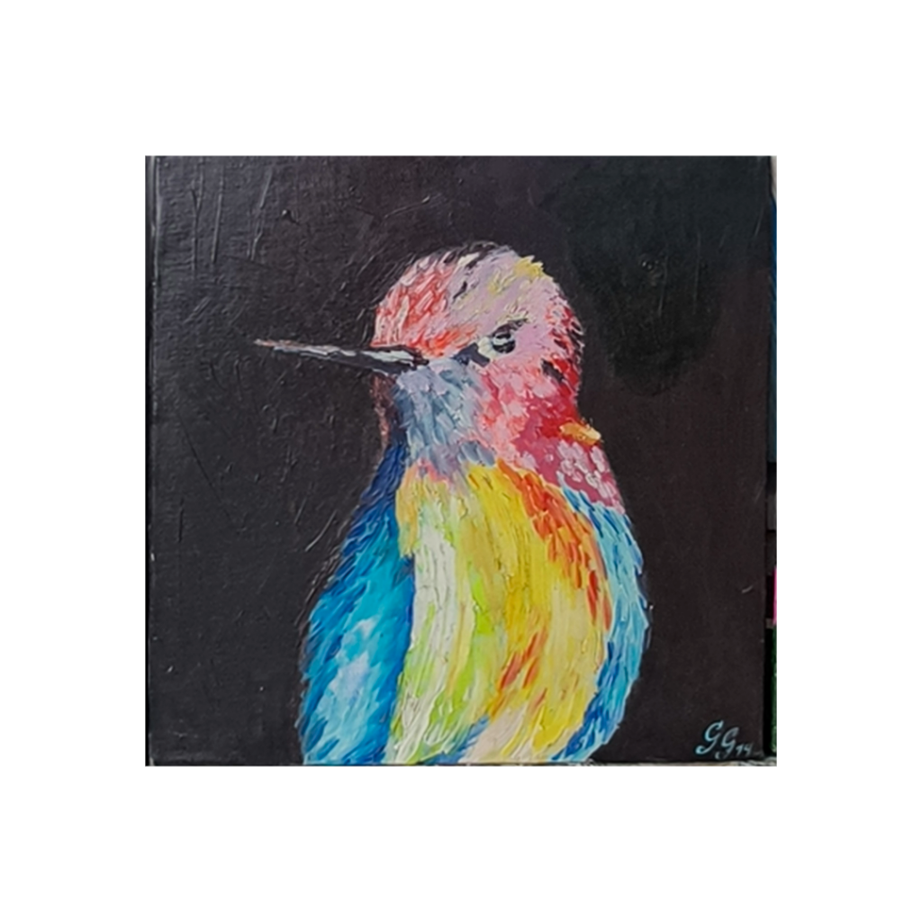 Óleo - Pájaro Colorido, por Germán Guzmán