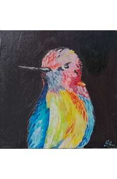 Óleo - Pájaro Colorido, por Germán Guzmán