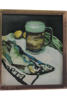 Óleo - Pez Cerveza, por Diego Venegas (23 x 26)