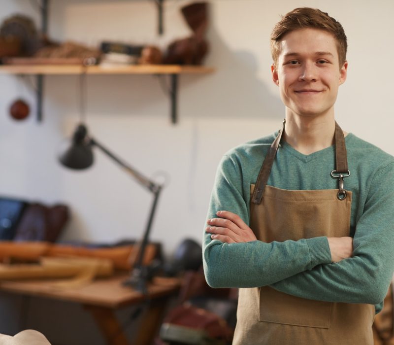 Cheerful Craftsman With Arms Crossed